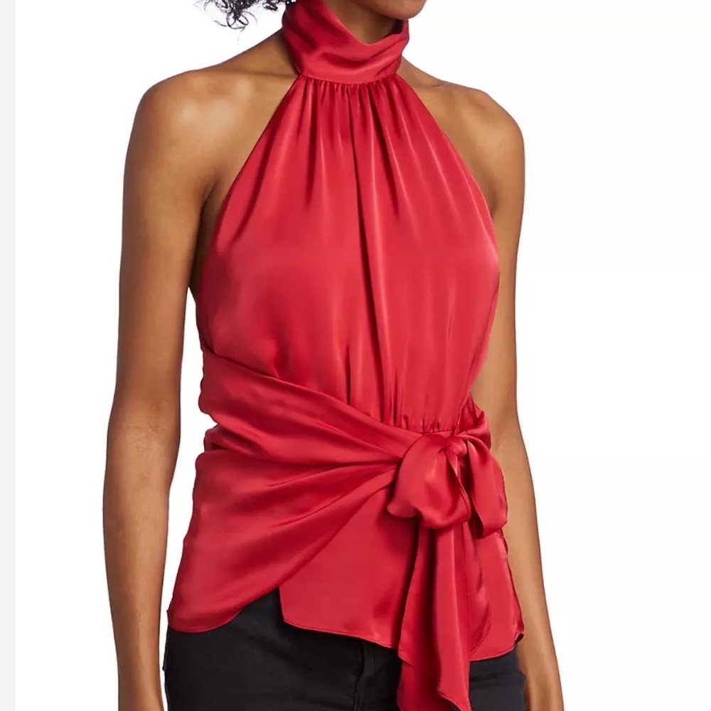Ramy Brook Red Halter Neck Blouse